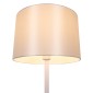 GloboStar® ASHLEY 00823 Μοντέρνο Επιδαπέδιο Φωτιστικό Μονόφωτο 1 x E27 IP20 Λευκό Μέταλλο με Λευκό Ύφασμα - Μ35 x Π35 x Υ145cm