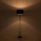GloboStar® ASHLEY 00824 Μοντέρνο Επιδαπέδιο Φωτιστικό Μονόφωτο 1 x E27 IP20 Μαύρο Μέταλλο, Μαύρο Ύφασμα με Μπεζ Ξύλο - Μ40 x Π40 x Υ145cm