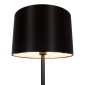 GloboStar® ASHLEY 00824 Μοντέρνο Επιδαπέδιο Φωτιστικό Μονόφωτο 1 x E27 IP20 Μαύρο Μέταλλο, Μαύρο Ύφασμα με Μπεζ Ξύλο - Μ40 x Π40 x Υ145cm