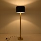 GloboStar® ASHLEY 00825 Μοντέρνο Επιδαπέδιο Φωτιστικό Μονόφωτο 1 x E27 IP20 Χρυσό Μέταλλο με Μαύρο Ύφασμα - Μ40 x Π40 x Υ148cm