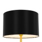 GloboStar® ASHLEY 00825 Μοντέρνο Επιδαπέδιο Φωτιστικό Μονόφωτο 1 x E27 IP20 Χρυσό Μέταλλο με Μαύρο Ύφασμα - Μ40 x Π40 x Υ148cm