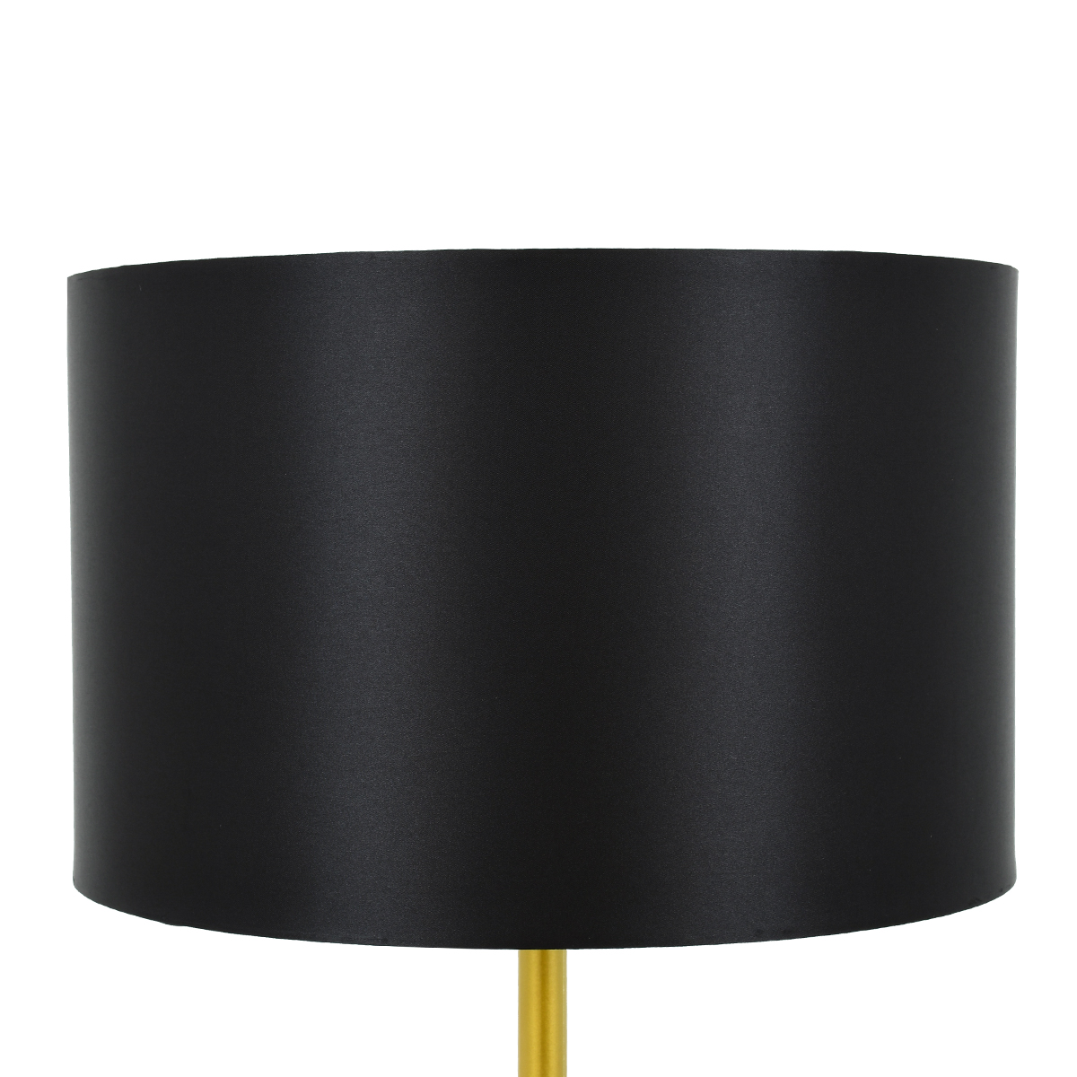 GloboStar® ASHLEY 00825 Μοντέρνο Επιδαπέδιο Φωτιστικό Μονόφωτο 1 x E27 IP20 Χρυσό Μέταλλο με Μαύρο Ύφασμα - Μ40 x Π40 x Υ148cm