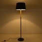 GloboStar® CEDAR 00827 Μοντέρνο Επιδαπέδιο Φωτιστικό Μονόφωτο 1 x E27 IP20 Μαύρο Μέταλλο, Μαύρο Ύφασμα με Μπεζ Ξύλο - Μ40 x Π40 x Υ148cm