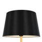 GloboStar® CEDAR 00827 Μοντέρνο Επιδαπέδιο Φωτιστικό Μονόφωτο 1 x E27 IP20 Μαύρο Μέταλλο, Μαύρο Ύφασμα με Μπεζ Ξύλο - Μ40 x Π40 x Υ148cm