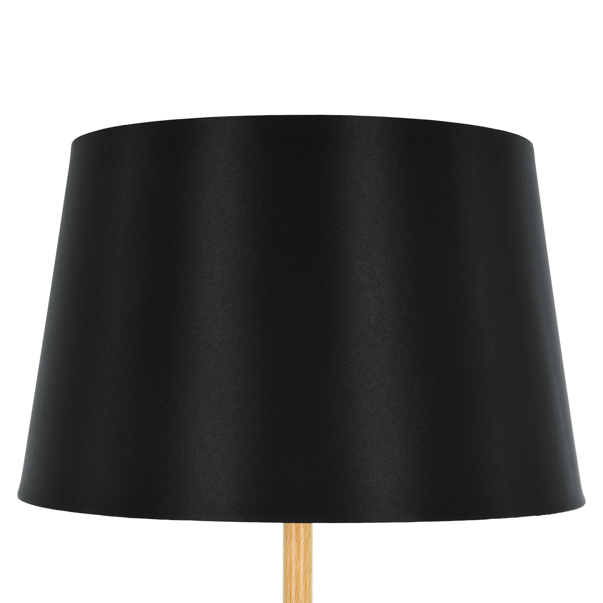 GloboStar® CEDAR 00827 Μοντέρνο Επιδαπέδιο Φωτιστικό Μονόφωτο 1 x E27 IP20 Μαύρο Μέταλλο, Μαύρο Ύφασμα με Μπεζ Ξύλο - Μ40 x Π40 x Υ148cm