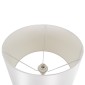 GloboStar® CEDAR 00828 Μοντέρνο Επιδαπέδιο Φωτιστικό Μονόφωτο 1 x E27 IP20 Λευκό Μέταλλο, Λευκό Ύφασμα με Μπεζ Ξύλο - Μ40 x Π40 x Υ148cm