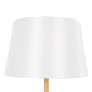 GloboStar® CEDAR 00828 Μοντέρνο Επιδαπέδιο Φωτιστικό Μονόφωτο 1 x E27 IP20 Λευκό Μέταλλο, Λευκό Ύφασμα με Μπεζ Ξύλο - Μ40 x Π40 x Υ148cm