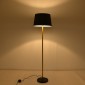 GloboStar® CEDAR 00829 Μοντέρνο Επιδαπέδιο Φωτιστικό Μονόφωτο 1 x E27 IP20 Χρυσό Μέταλλο με Μαύρο Ύφασμα - Μ40 x Π40 x Υ148cm