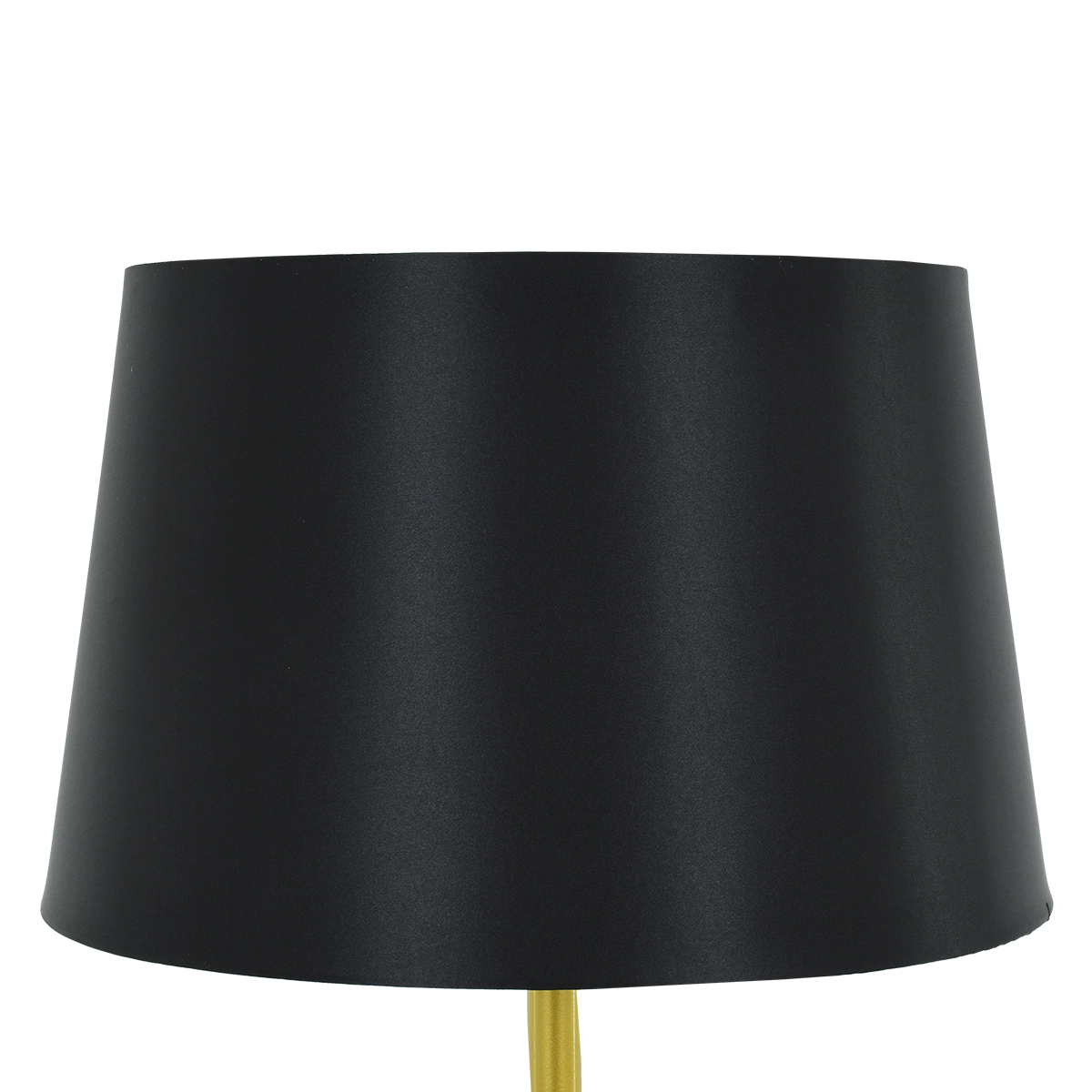 GloboStar® CEDAR 00829 Μοντέρνο Επιδαπέδιο Φωτιστικό Μονόφωτο 1 x E27 IP20 Χρυσό Μέταλλο με Μαύρο Ύφασμα - Μ40 x Π40 x Υ148cm