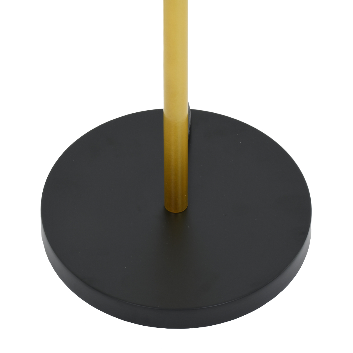 GloboStar® CEDAR 00829 Μοντέρνο Επιδαπέδιο Φωτιστικό Μονόφωτο 1 x E27 IP20 Χρυσό Μέταλλο με Μαύρο Ύφασμα - Μ40 x Π40 x Υ148cm