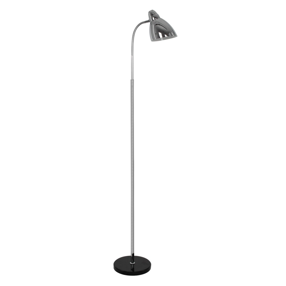 GloboStar® VERSA 00831 Μοντέρνο Επιδαπέδιο Φωτιστικό Μονόφωτο 1 x E27 IP20 Ασημί Μέταλλο με Μαύρο Μάρμαρο - Μ15 x Π15 x Υ155cm