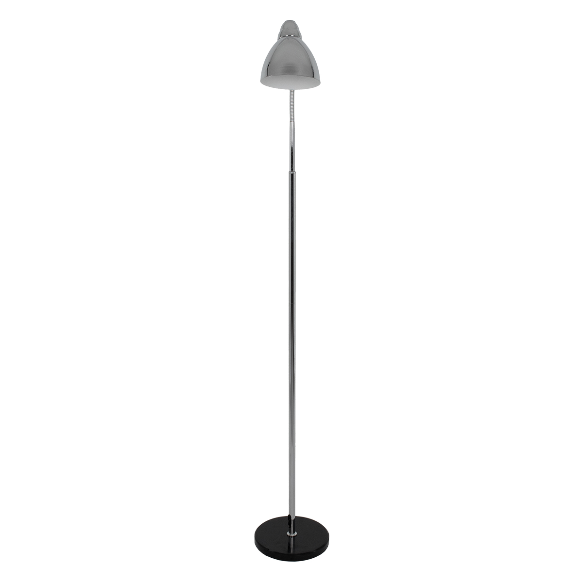 GloboStar® VERSA 00831 Μοντέρνο Επιδαπέδιο Φωτιστικό Μονόφωτο 1 x E27 IP20 Ασημί Μέταλλο με Μαύρο Μάρμαρο - Μ15 x Π15 x Υ155cm