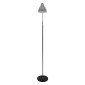 GloboStar® VERSA 00831 Μοντέρνο Επιδαπέδιο Φωτιστικό Μονόφωτο 1 x E27 IP20 Ασημί Μέταλλο με Μαύρο Μάρμαρο - Μ15 x Π15 x Υ155cm