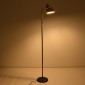 GloboStar® VERSA 00832 Μοντέρνο Επιδαπέδιο Φωτιστικό Μονόφωτο 1 x E27 IP20 Χρυσό & Ασημί Μέταλλο με Μαύρο Μάρμαρο - Μ15 x Π15 x Υ155cm