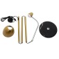 GloboStar® VERSA 00832 Μοντέρνο Επιδαπέδιο Φωτιστικό Μονόφωτο 1 x E27 IP20 Χρυσό & Ασημί Μέταλλο με Μαύρο Μάρμαρο - Μ15 x Π15 x Υ155cm