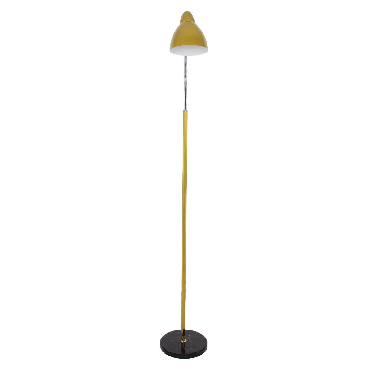 GloboStar® VERSA 00833 Μοντέρνο Επιδαπέδιο Φωτιστικό Μονόφωτο 1 x E27 IP20 Χρυσό & Ασημί Μέταλλο με Μαύρο Μάρμαρο - Μ15 x Π15 x Υ155cm