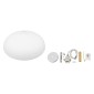 GloboStar® ZOE 00837 Μοντέρνο Κρεμαστό Φωτιστικό Καμπάνα Μονόφωτο 1 x E27 IP20 Λευκό Μέταλλο με Μπεζ Ξύλο - Μ60 x Π60 x Υ35cm
