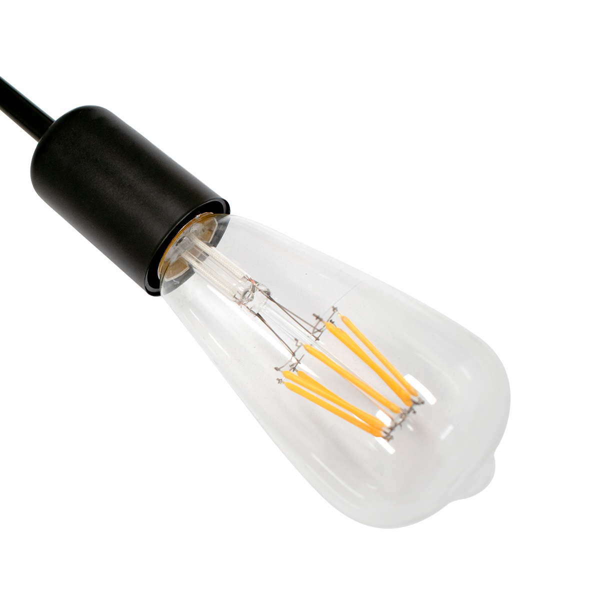 GloboStar® LIBERTA 00838 Μοντέρνο Φωτιστικό Οροφής Πλέγμα Πολύφωτο 4 x E27 IP20 Μαύρο Μέταλλο - Μ44.5 x Π44.5 x Υ12cm