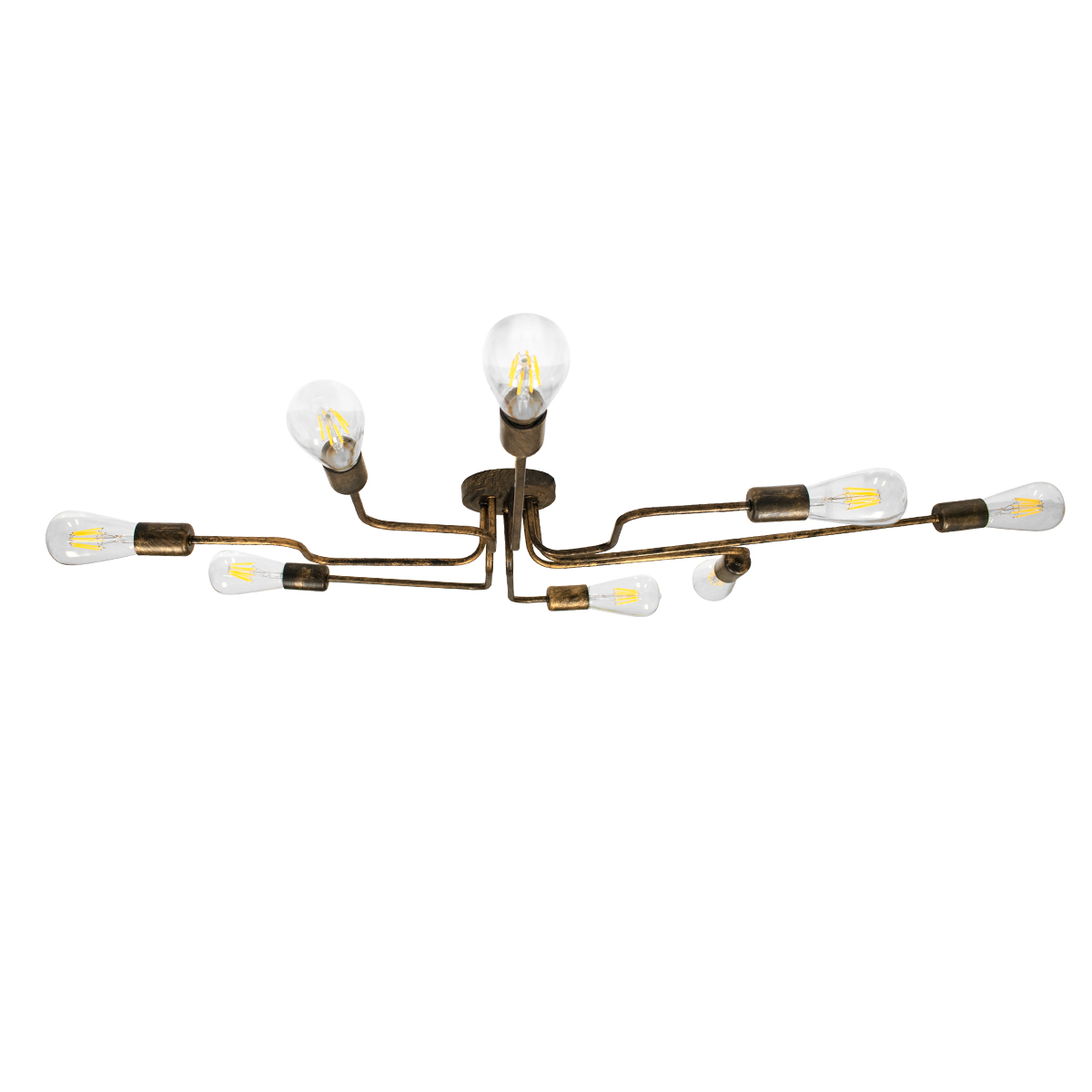 GloboStar® LIBERTA 00841 Μοντέρνο Φωτιστικό Οροφής Πλέγμα Πολύφωτο 8 x E27 IP20 Μπρούτζινο Μέταλλο - Μ102 x Π72 x Υ10.5cm