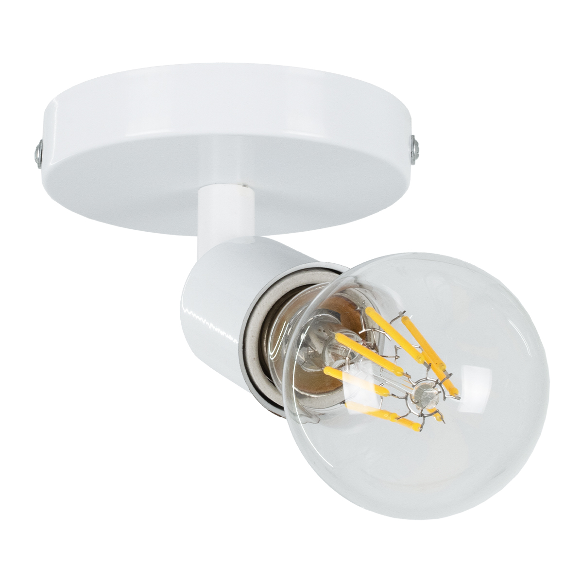 GloboStar® SARA 00842 Μοντέρνο Φωτιστικό Οροφής Σποτ Μονόφωτο 1 x E27 IP20 Λευκό Μέταλλο - Μ10 x Π10 x Υ10.3cm