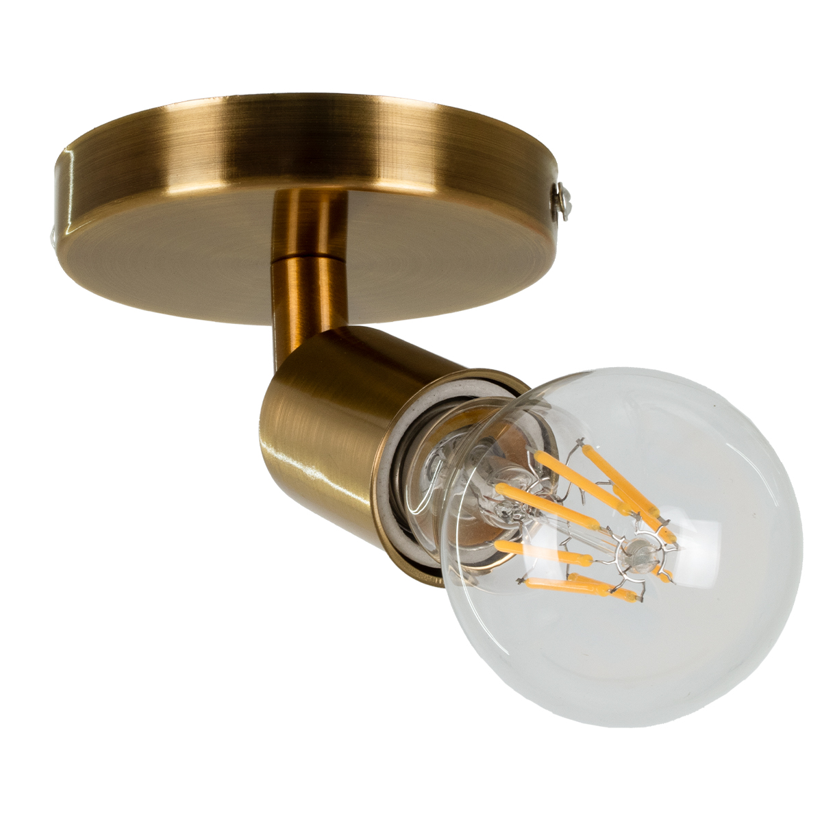 GloboStar® SARA 00846 Μοντέρνο Φωτιστικό Οροφής Σποτ Μονόφωτο 1 x E27 IP20 Μπρούτζινο & Χρυσό Μέταλλο - Μ10 x Π10 x Υ10.3cm