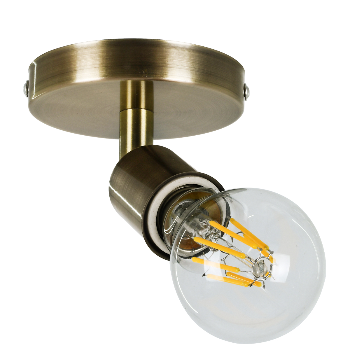 GloboStar® SARA 00847 Μοντέρνο Φωτιστικό Οροφής Σποτ Μονόφωτο 1 x E27 IP20 Μπρούτζινο Μέταλλο - Μ10 x Π10 x Υ10.3cm
