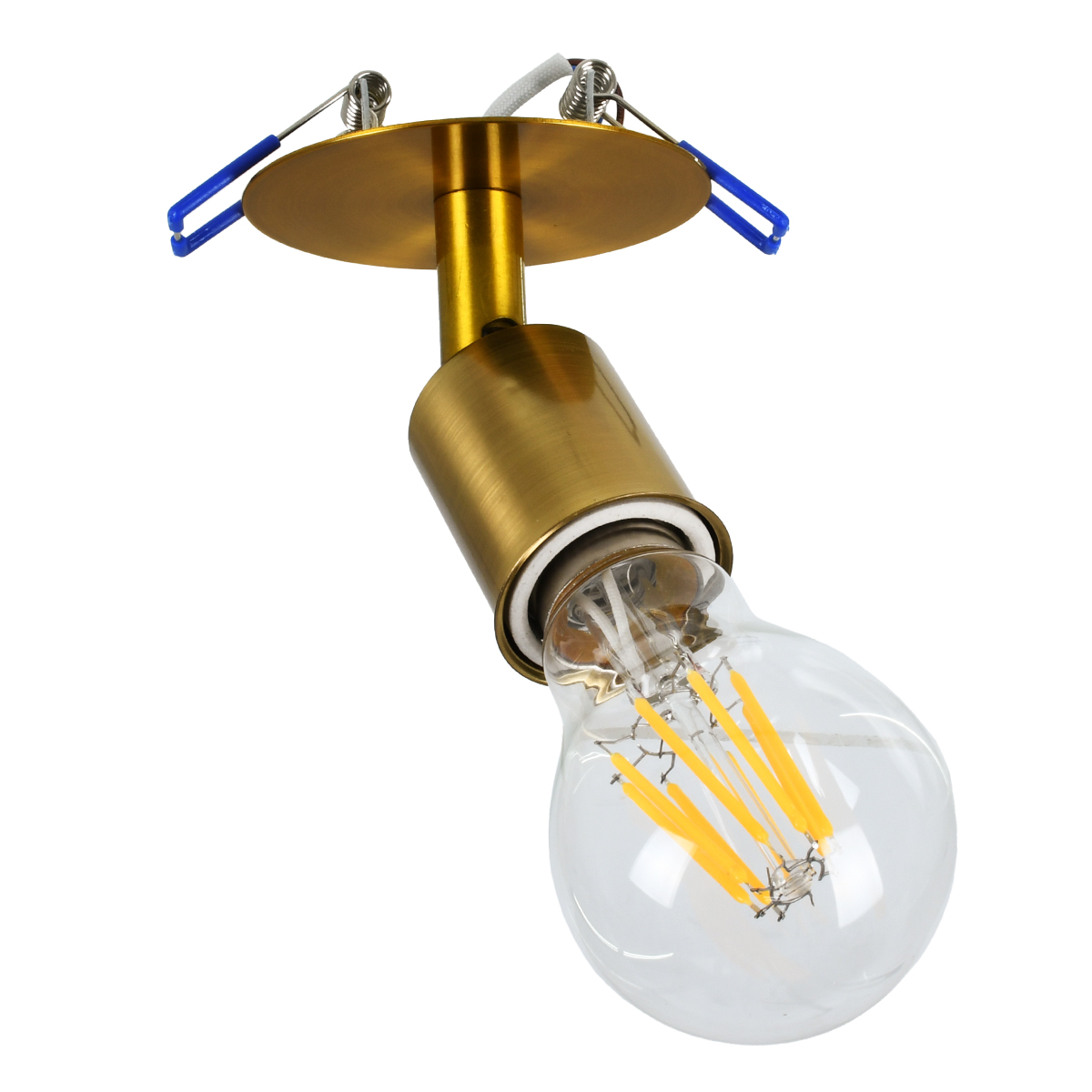 GloboStar® SARA 00852 Μοντέρνο Φωτιστικό Οροφής Σποτ Μονόφωτο 1 x E27 IP20 Χρυσό Μέταλλο - Μ8 x Π8 x Υ8.5cm