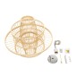 GloboStar® BALI 00861 Boho Κρεμαστό Φωτιστικό Πλέγμα Μονόφωτο 1 x E27 IP20 Μπεζ Ξύλο - Μ45 x Π45 x Υ42.5cm