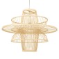 GloboStar® BALI 00862 Boho Κρεμαστό Φωτιστικό Πλέγμα Μονόφωτο 1 x E27 IP20 Μπεζ Ξύλο - Μ60 x Π60 x Υ45cm