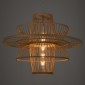 GloboStar® BALI 00862 Boho Κρεμαστό Φωτιστικό Πλέγμα Μονόφωτο 1 x E27 IP20 Μπεζ Ξύλο - Μ60 x Π60 x Υ45cm