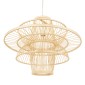 GloboStar® BALI 00862 Boho Κρεμαστό Φωτιστικό Πλέγμα Μονόφωτο 1 x E27 IP20 Μπεζ Ξύλο - Μ60 x Π60 x Υ45cm