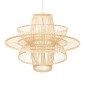 GloboStar® BALI 00862 Boho Κρεμαστό Φωτιστικό Πλέγμα Μονόφωτο 1 x E27 IP20 Μπεζ Ξύλο - Μ60 x Π60 x Υ45cm