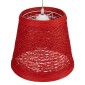 GloboStar® PLAYROOM 00863 Vintage Κρεμαστό Φωτιστικό Καμπάνα Μονόφωτο 1 x E27 IP20 Κόκκινο Rattan - Μ32 x Π32 x Υ27cm