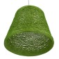 GloboStar® PLAYROOM 00864 Vintage Κρεμαστό Φωτιστικό Καμπάνα Μονόφωτο 1 x E27 IP20 Πράσινο Rattan - Μ32 x Π32 x Υ27cm