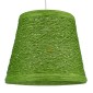 GloboStar® PLAYROOM 00864 Vintage Κρεμαστό Φωτιστικό Καμπάνα Μονόφωτο 1 x E27 IP20 Πράσινο Rattan - Μ32 x Π32 x Υ27cm