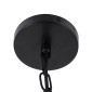 GloboStar® MERLIN 00865 Vintage Κρεμαστό Φωτιστικό Πλέγμα Τρίφωτο 3 x E14 IP20 Μαύρο Μέταλλο Με Μπεζ Σχοινί - Μ28 x Π28 x Υ40cm