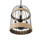 GloboStar® MERLIN 00865 Vintage Κρεμαστό Φωτιστικό Πλέγμα Τρίφωτο 3 x E14 IP20 Μαύρο Μέταλλο Με Μπεζ Σχοινί - Μ28 x Π28 x Υ40cm