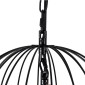 GloboStar® MERLIN 00865 Vintage Κρεμαστό Φωτιστικό Πλέγμα Τρίφωτο 3 x E14 IP20 Μαύρο Μέταλλο Με Μπεζ Σχοινί - Μ28 x Π28 x Υ40cm