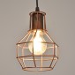 GloboStar® CAGE 00866 Vintage Κρεμαστό Φωτιστικό Πλέγμα Μονόφωτο 1 x E27 IP20 Χάλκινο Μέταλλο - Μ15 x Π15 x Υ22cm