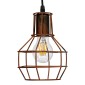 GloboStar® CAGE 00866 Vintage Κρεμαστό Φωτιστικό Πλέγμα Μονόφωτο 1 x E27 IP20 Χάλκινο Μέταλλο - Μ15 x Π15 x Υ22cm