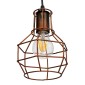 GloboStar® CAGE 00866 Vintage Κρεμαστό Φωτιστικό Πλέγμα Μονόφωτο 1 x E27 IP20 Χάλκινο Μέταλλο - Μ15 x Π15 x Υ22cm