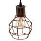 GloboStar® CAGE 00866 Vintage Κρεμαστό Φωτιστικό Πλέγμα Μονόφωτο 1 x E27 IP20 Χάλκινο Μέταλλο - Μ15 x Π15 x Υ22cm