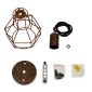 GloboStar® CAGE 00866 Vintage Κρεμαστό Φωτιστικό Πλέγμα Μονόφωτο 1 x E27 IP20 Χάλκινο Μέταλλο - Μ15 x Π15 x Υ22cm
