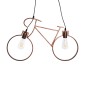 GloboStar® BIKE 00868 Vintage Κρεμαστό Φωτιστικό Φιγούρα Δίφωτο 2 x E27 IP20 Χάλκινο Μέταλλο - Μ67 x Π3.5 x Υ41cm
