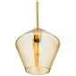 GloboStar® AMARIS 00869 Μοντέρνο Κρεμαστό Φωτιστικό Ανάρτηση Μονόφωτο 1 x E27 IP20 Μελί Γυαλί με Χρυσό Μέταλλο - Μ22 x Π22 x Y22cm