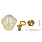 GloboStar® AMARIS 00869 Μοντέρνο Κρεμαστό Φωτιστικό Ανάρτηση Μονόφωτο 1 x E27 IP20 Μελί Γυαλί με Χρυσό Μέταλλο - Μ22 x Π22 x Y22cm