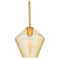 GloboStar® AMARIS 00869 Μοντέρνο Κρεμαστό Φωτιστικό Ανάρτηση Μονόφωτο 1 x E27 IP20 Μελί Γυαλί με Χρυσό Μέταλλο - Μ22 x Π22 x Y22cm
