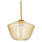 GloboStar® AMARIS 00870 Μοντέρνο Κρεμαστό Φωτιστικό Ανάρτηση Μονόφωτο 1 x E27 IP20 Μελί Γυαλί με Χρυσό Μέταλλο - Μ30 x Π30 x Y22cm