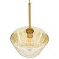 GloboStar® AMARIS 00870 Μοντέρνο Κρεμαστό Φωτιστικό Ανάρτηση Μονόφωτο 1 x E27 IP20 Μελί Γυαλί με Χρυσό Μέταλλο - Μ30 x Π30 x Y22cm