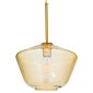 GloboStar® AMARIS 00870 Μοντέρνο Κρεμαστό Φωτιστικό Ανάρτηση Μονόφωτο 1 x E27 IP20 Μελί Γυαλί με Χρυσό Μέταλλο - Μ30 x Π30 x Y22cm